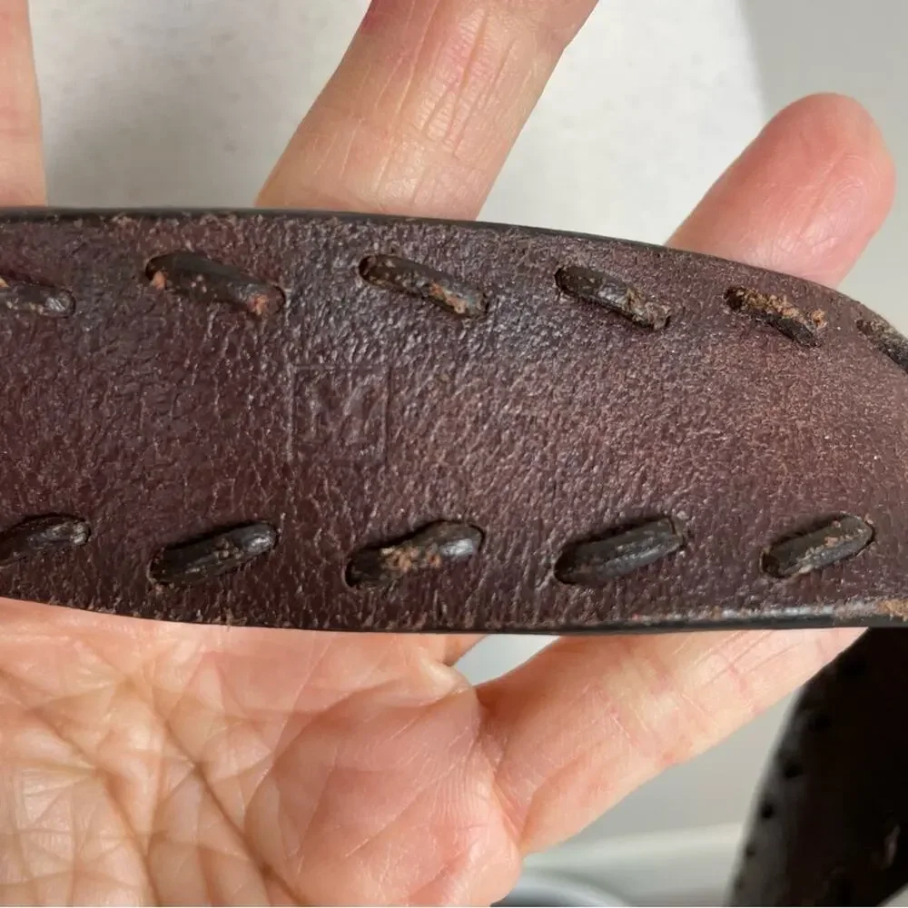 Fossil Brown Stitched Leather Belt Medium